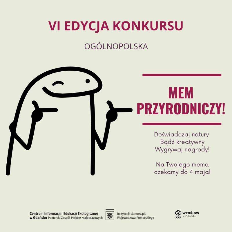 Grafika promująca konkurs "Mem przyrodniczy:"