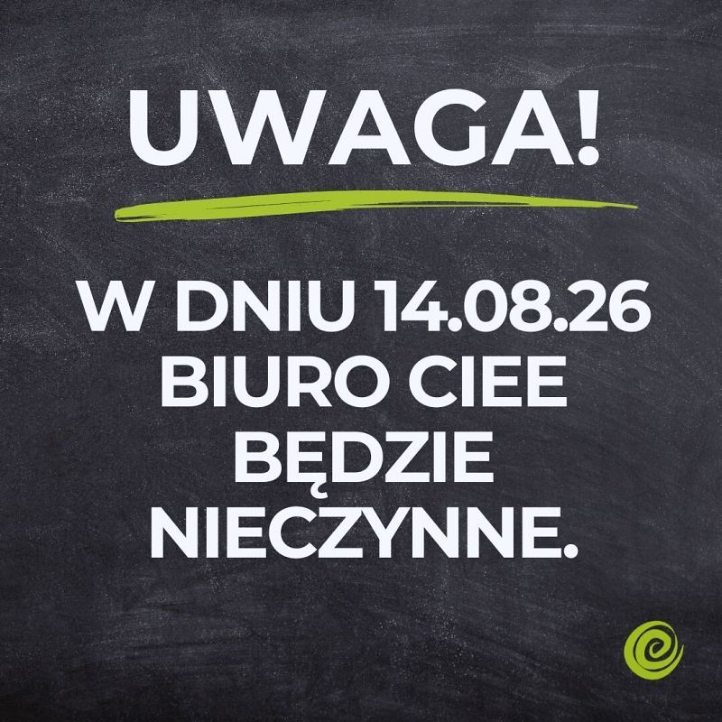 grafika informująca, że w dniu 14 sierpnia biuro będzie nieczynne