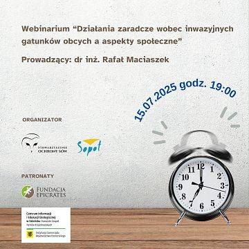 Grafika Webinarium "Działania zaradcze wobec inwazyjnych gatunków obcych a aspekty społeczne"