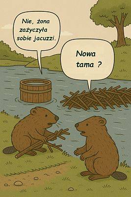 mem z bobrami nad rzeką